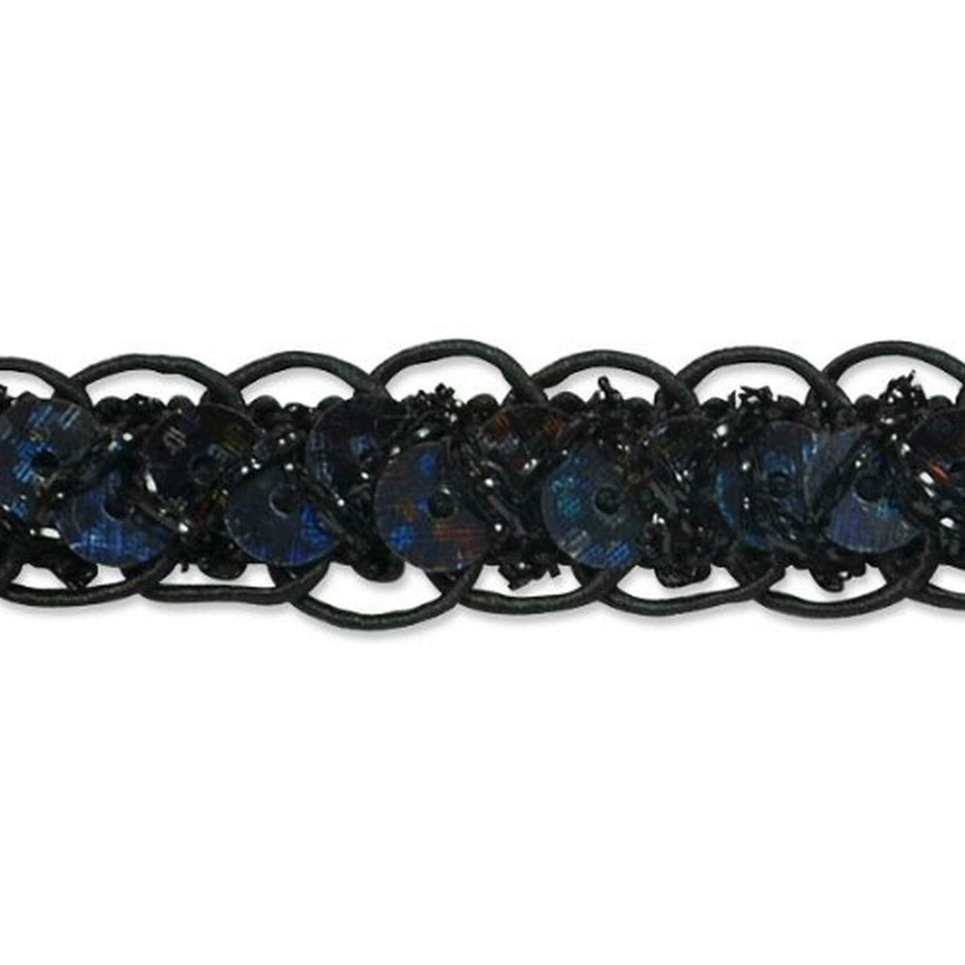 Trims By The Yard Thea Sequin Braid Cord Trim 12Inch Versatile for Crafts Durable Sequin for Costumes or Party Decorations 20Yard Cut Black
