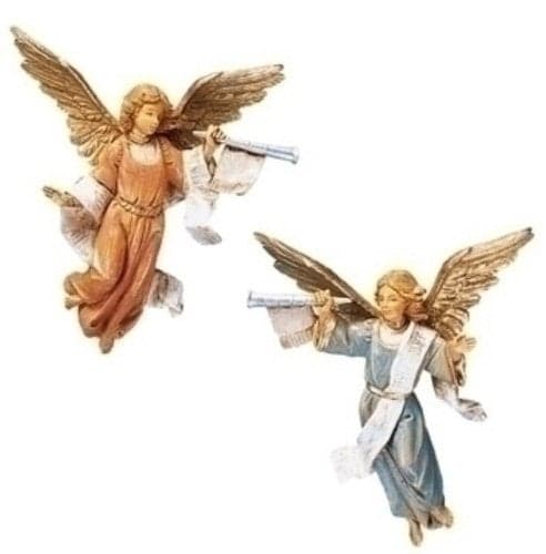 Fontanini by Roman Inc., Trumpeting Angels, 5" Holy Family Collection, Nativity Figure and Accessories, Hand Sculpted and Painted