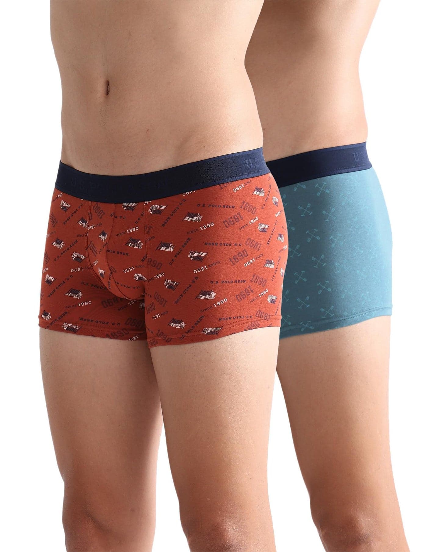 U.S. Polo Assn. Cotton Stretch Printed OET16 Trunks Underwear - Pack of 2 (Stargazer-Picante M)