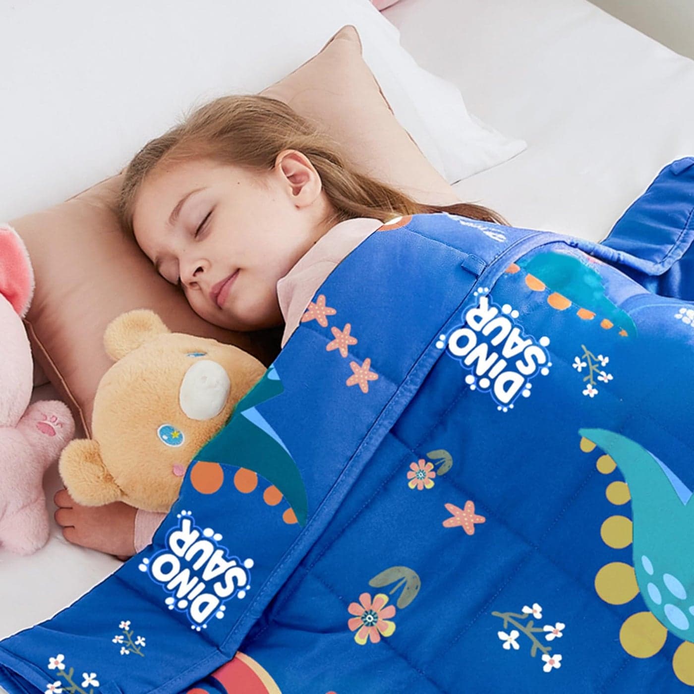 HOSUKKO Weighted Blanket 3 lbs Blue Dinosaur Heavy Blanket Breathable Blanket36 48 inches 3 lbs