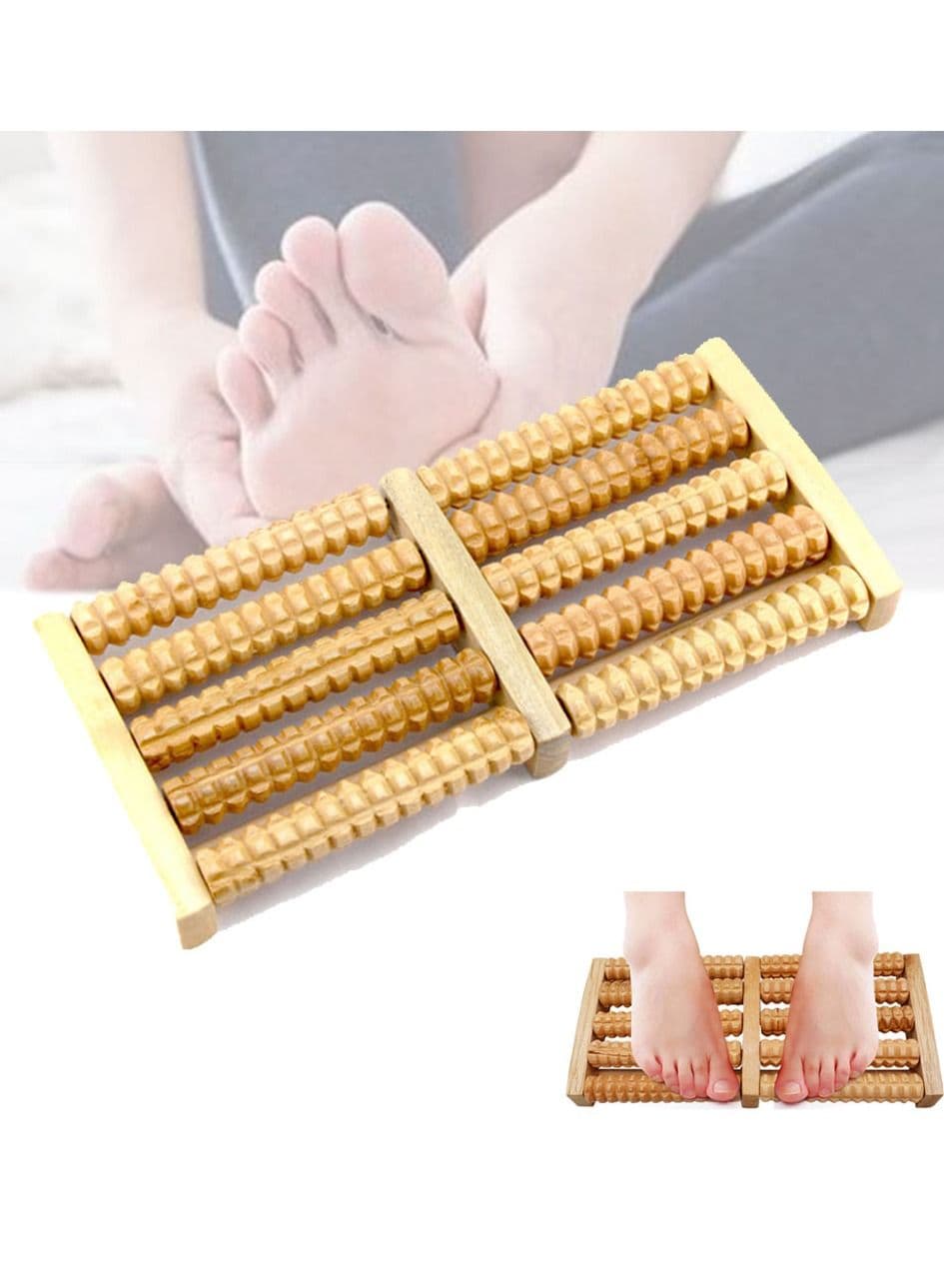 1PC Wood Roller Foot Stress Relief Massager Plantar Fasciitis Acupressure/Reflexology Foot Care Tool Blood Circulation