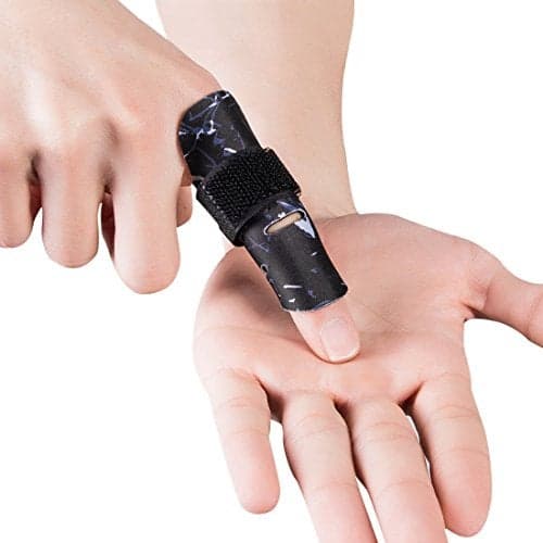 Kuangmi Finger Sleeve Support Protector Finger Splint Brace Use for Pain Relief and Preventing Sports Injuries(S/M, Black