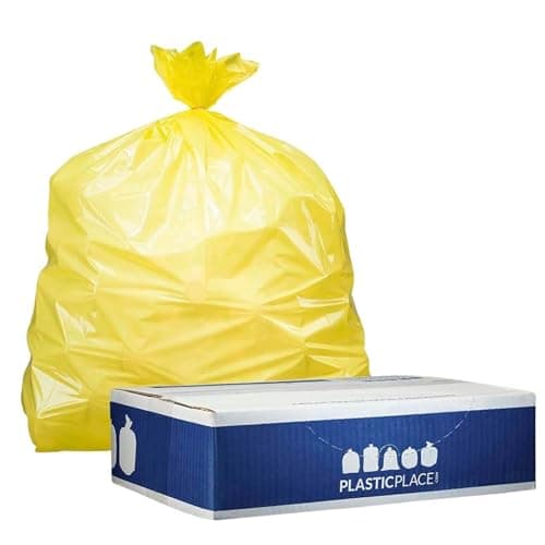 Plasticplace 3233 Gallon Trash Bags 15 Mil Yellow Garbage Can Liners 33 x 39 100 Count W33Y15
