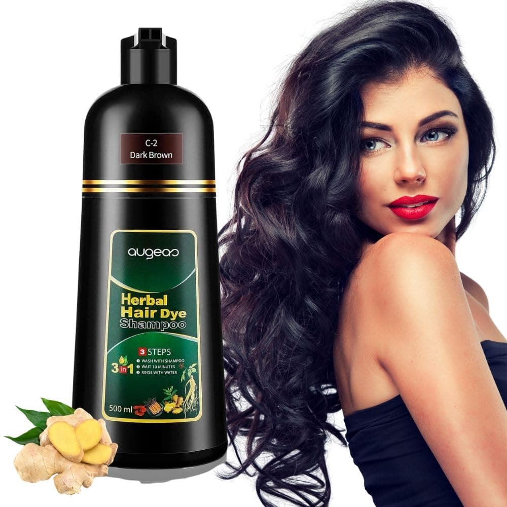 Nielies Instant Herbal Hair Coloring Shampoo for Grey Hair 169 Fl Oz For Women Men 3 in 1 Hair Black Dye Shampoo AmmoniaFree
