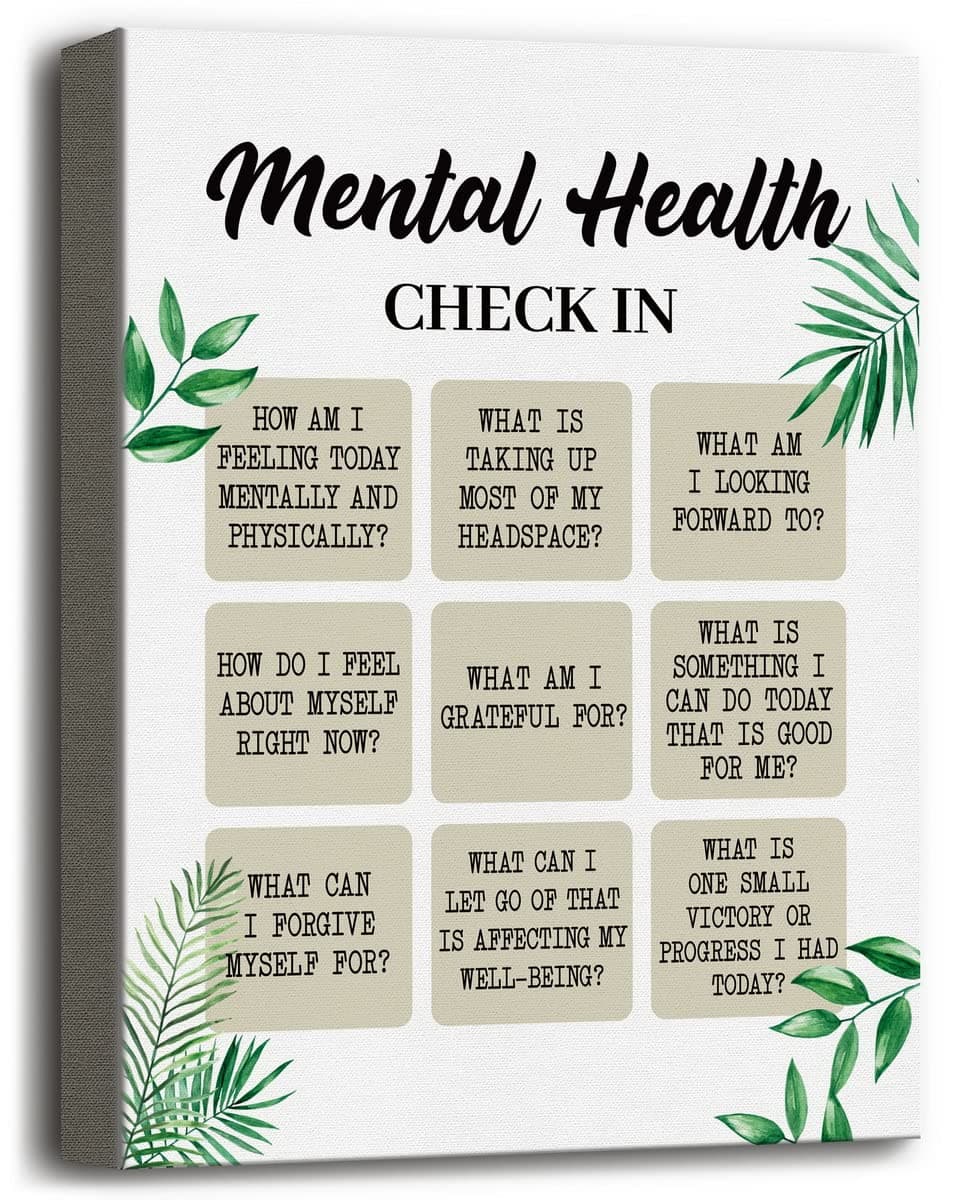 Psychologist's Choice Mental Health Wall Art 12x15, CBT Journalist Gift, School Affirmations, Therapist Office Check In