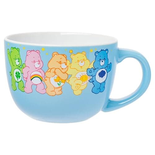 Silver Buffalo Care Bears Featuring Good Luck Bear, Cheer Bear, Friend Bear, Funshine Bear, and Grumpy Bear Ceramic Soup Mug, 24 Ounces