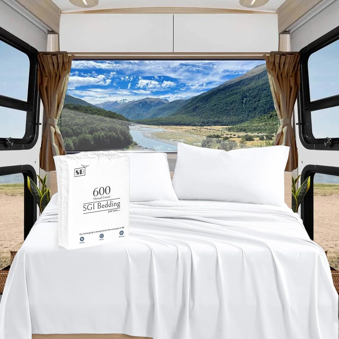 SGI bedding 600 Thread Count 4 Piece 100 Egyptian Cotton RV King Size Sheets Set 15 Deep Pocket Sheet Set Premium Breathable Soft and HotelQuality Luxury Sheets White