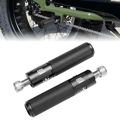 KEMIMOTO Folding Foot Pegs Universal M12 Install Bolts Electric Bike Compatible with Super 73 S2/RX/R/Z/ZX CNC Aluminum Motorcycle Bicycle EBike Foldable Footrests Pedals Passenger Footpegs