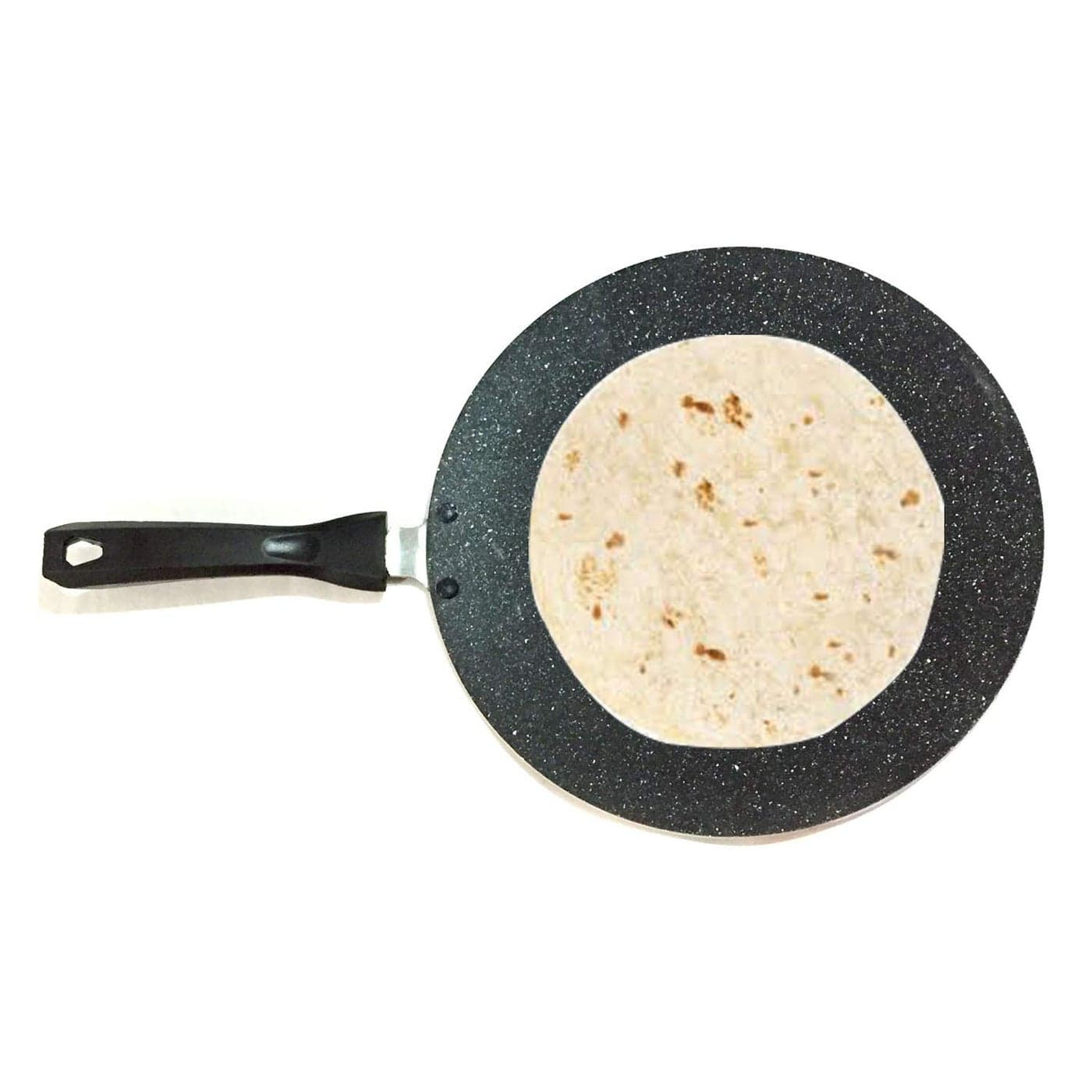 Non Stick Roti Pan Concave Tawa Low Oil Cooking Easy to Clean Cool Touch Handle 4 mm Thick Parathas Theplas Chapati Pancake Griddle Omelet