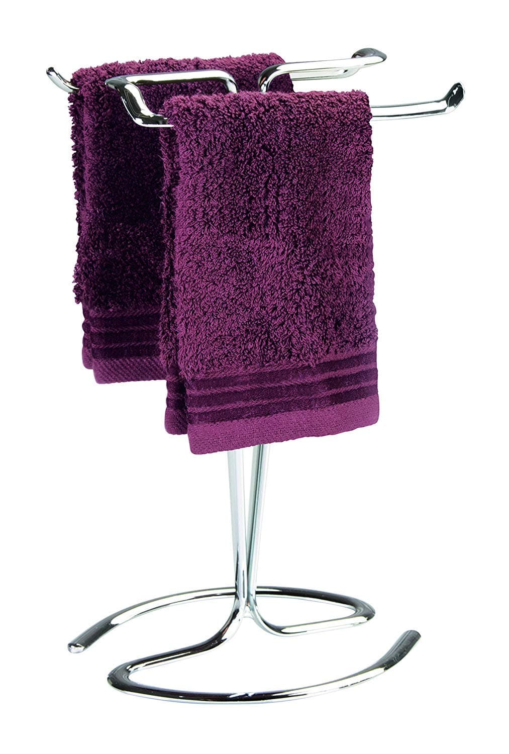 iDesign Metal Hand Towel Rack, The Axis Collection – Holds 2 Hand Towels, 7.75” x 6.25” x 13.5”, Chrome