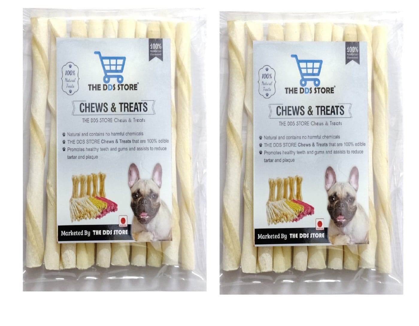 White Stick 10 Pcs Pack (Buy 1 Get 1 Free) Easily Digestible Rich of High Proteins Rawhide All Breed Puppy Treat Chew Stick