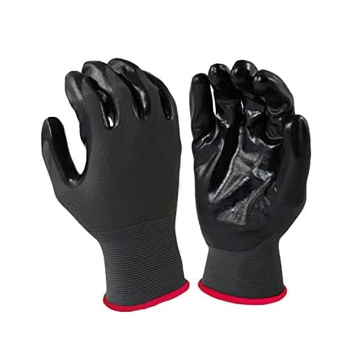 Robustt Nylon Nitrile Coated Industrial Safety Hand Gloves(Pack of 1) Anti-Cut | Cut Resistant | Heat Resistant | Industrial Use | for Finger and Hand Protection.