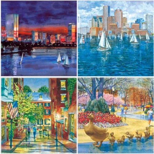 CoasterStone Boston Absorbent Set of Four Drink Coasters 425