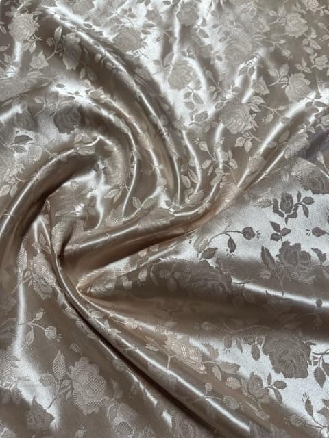 Sedona Designz 58 Wide Satin Jacquard Rose Brocade Fabric 100 Polyester Ideal for Dresses Lingerie and Tablecloths