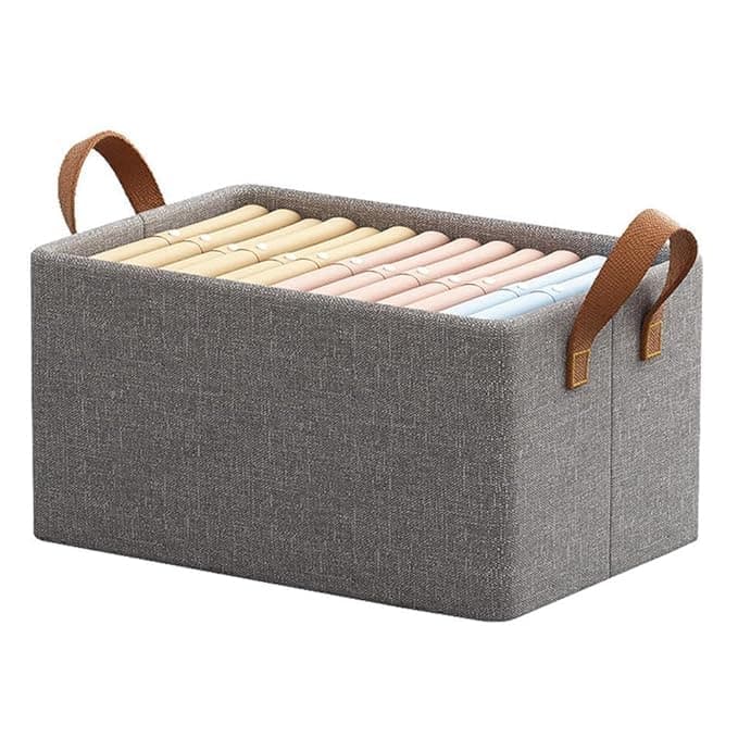 VIDORA Fabric Storage Cubes Organizer with Handles Foldable Storage Baskets for Organizing Toys Books Shelves Closet Collapsible Fabric Storage Cubes Organizer with Steel Frame