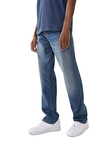 True Religion Mens Ricky Straight Leg Jeans, Faum Baseline, 40W x 34L US