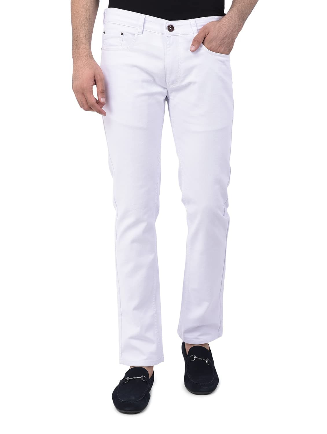 Ben Martin Men's Regular Fit Mid Rise Stylish Stretchable 32 Size White Casusal Denim Jeans Pant for Men, JJ3-9
