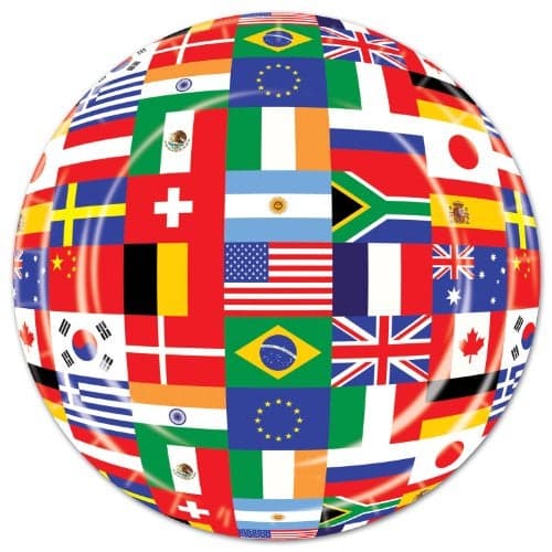 International Flags Dessert Plates 8 Count