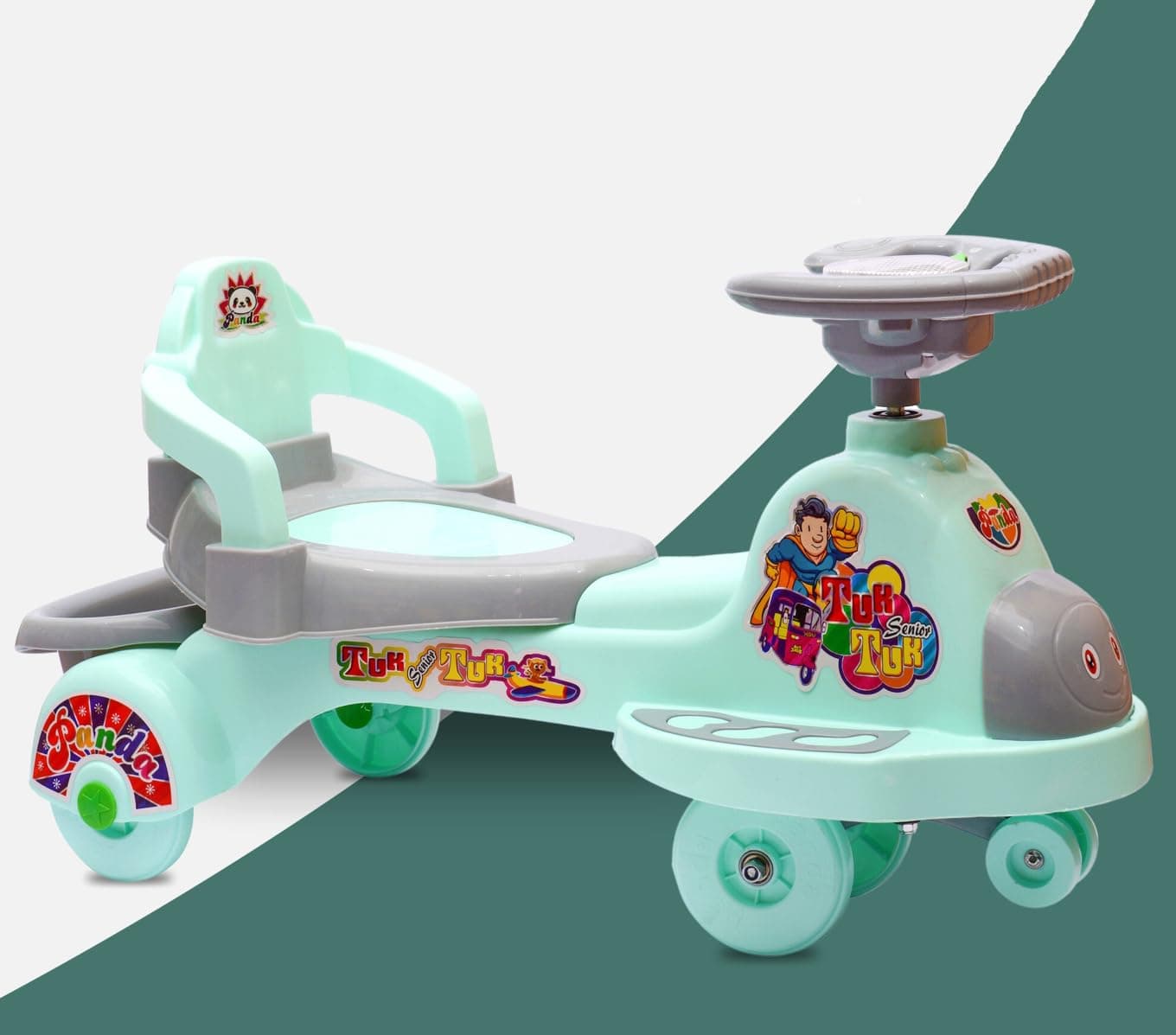 KIDBITKART Tuktuk Car Musical With Lights Plasma Car Ride On For Kids,Baby Car,Ride On Magic Car For Kids 2 To 8 Years Boys Girls (Grey)