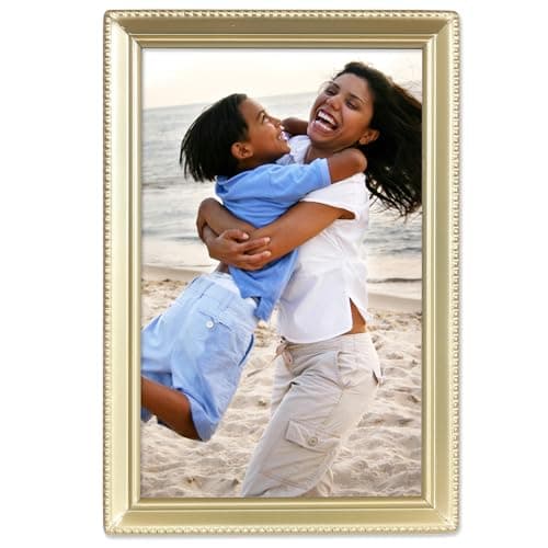 Lawrence 11446 Antique Brass 4x6 Picture Frame - Bead Border Design