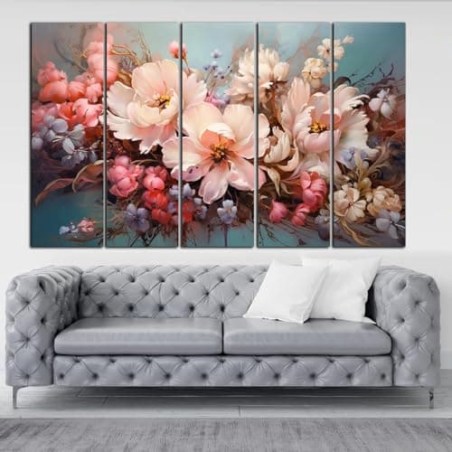 KYARA ARTS-abstract Flower painting with frame Big Size (30x48) Wall Art for living room,Bedroom,Drawing room,Hotels-Wooden Framed-Digital Painting