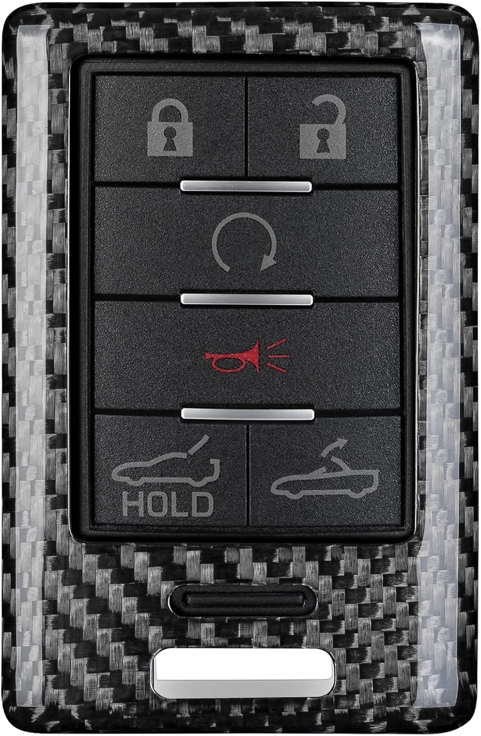 T-carbon Real Fiber Key Fob Cover for Corvette C7 and Cadillac Models - Silver Black