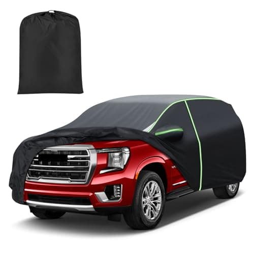 Mixsuper Liner Car Cover for GMC Yukon 2007-2014 & 2015-2026, 7 Layers Waterproof All Weather SUV Cover with Driver Side Zipper Door, Windproof Straps & Reflective Strips