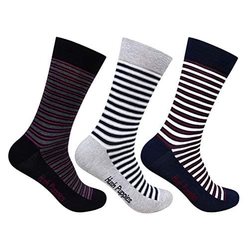 Hush Puppies Men's Cotton Crew Length Socks - Multicolor_Free Size (Pack Of 3)