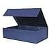 Aimyoo Navy Blue Collapsible Gift Box with Magnetic Closure Lids 105x7x3 in Medium Bridesmaid Groomsman Proposal Boxes Rectangle Present Box for Graduation Birthday Storage 1 Pack