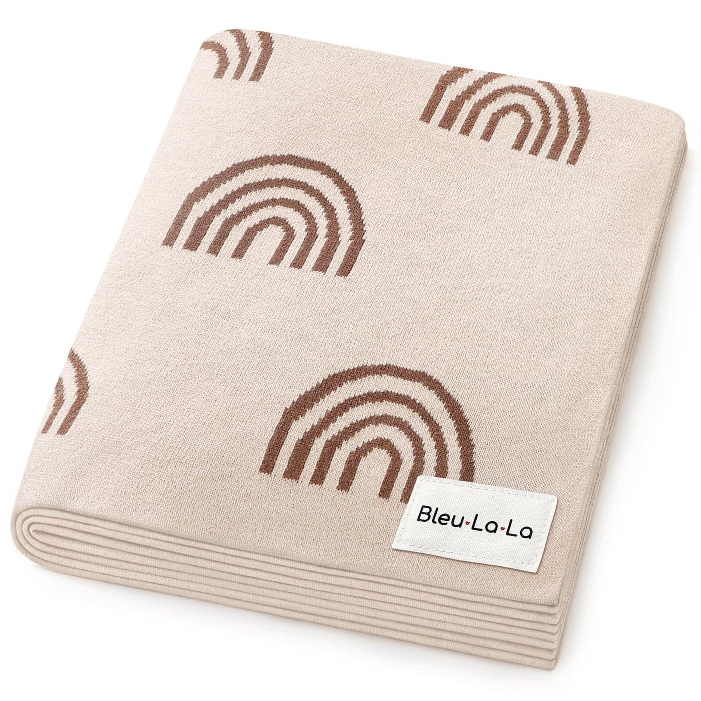 Bleu La La Baby Blanket for Girls and Boys 100 Cotton Buttery Soft Cozy Receiving Swaddle Stroller Blanket for Shower Gift Registry for Newborns Infants Toddlers Rainbow Taupe