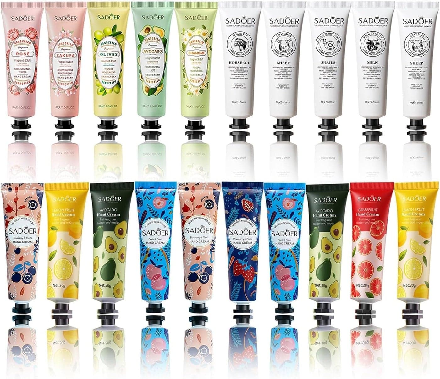 20 Pack Hand Cream Gift Set for Women, Travel Size Hand Lotion Collection, Moisturizing Hand Care Cream for Dry Cracked Hands, Mini Hand Cream with Natural Plant Extracts for Home, Office and Travel