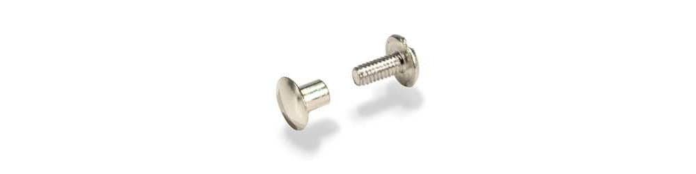 Tandy Leather Screw Post 1/4" (6 mm) Nickel Plated Steel 10/pk 1290-02