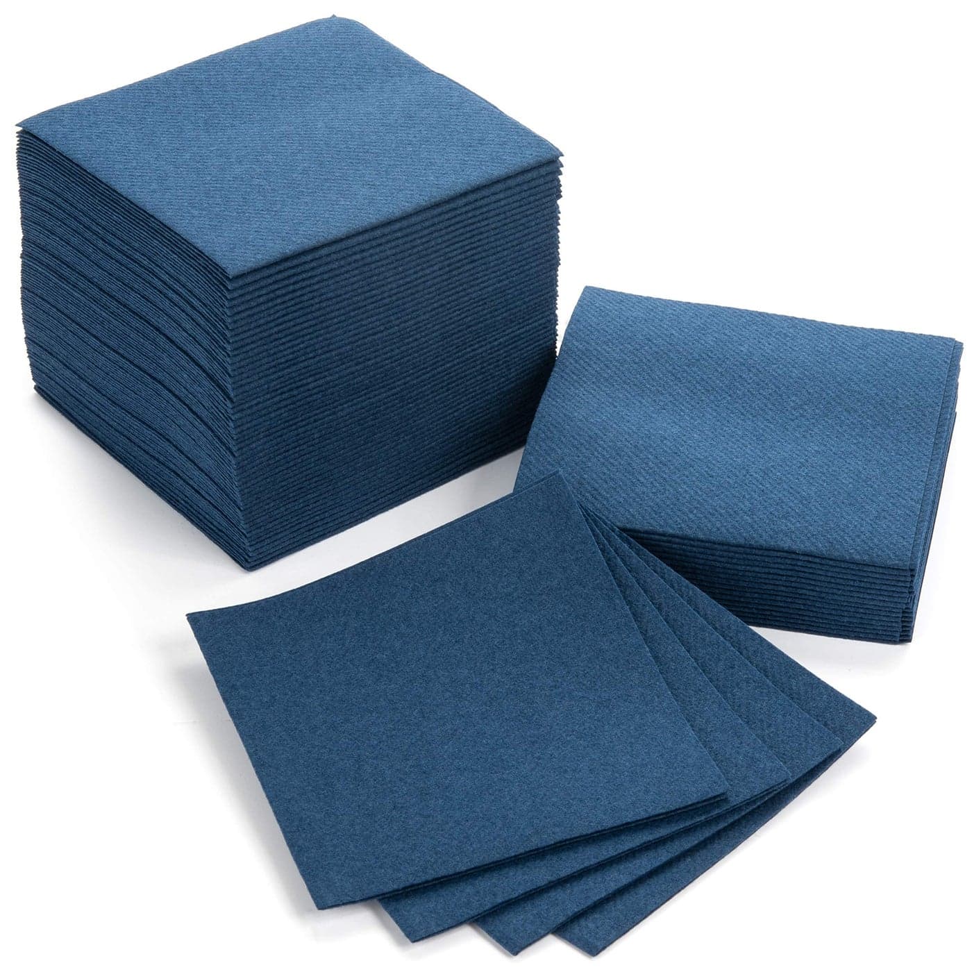 AMERICAN HOMESTEAD Navy Cocktail Napkins Premium 475x475 Disposable LinenLike Beverage Napkins Bulk Square Party Bar Serviettes for Weddings Parties Events and Daily Use 100 Count