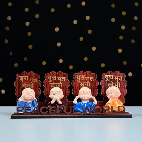 ZAICUS Monk Showpiece Set for Home Decor & Gifting – Baby Monk Figurine for Tabletop, Living Room, Office, Meditation Room Decoration, Birthday Gift