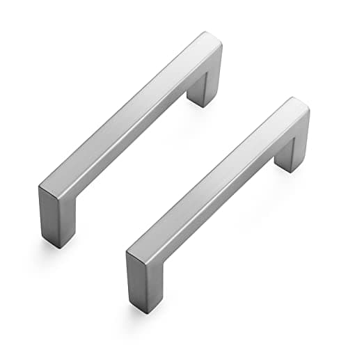 Ravinte 30 Pack Solid 3 Inch Center to Center Slim Square Bar Drawer Handles - Cabinet Hardware Brushed Nickel Pulls for Kitchen and Drawers