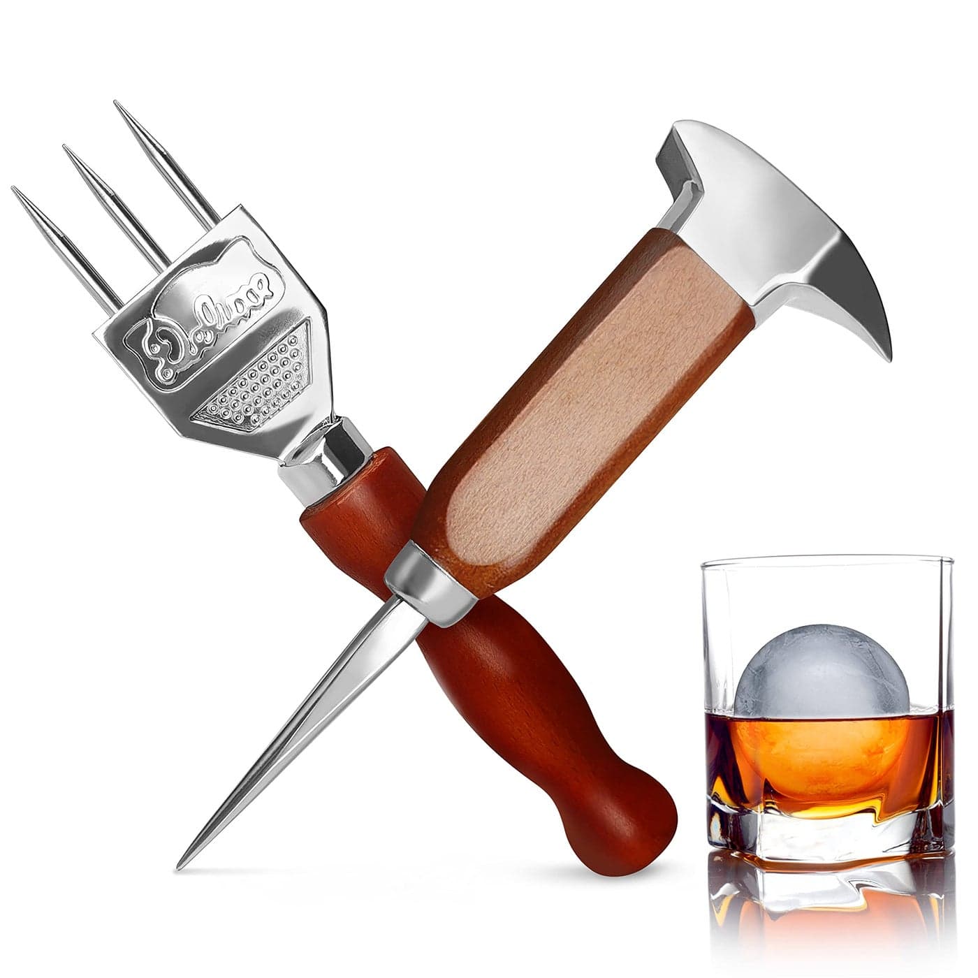Stainless Steel Ice Pick Set 72 Inch Ice Crusher and 68 Inch Dualaction Ice Chisel with Wood Handle Japanese Style Ice Chipperideal for Kitchen Bars Bartender2 Pick
