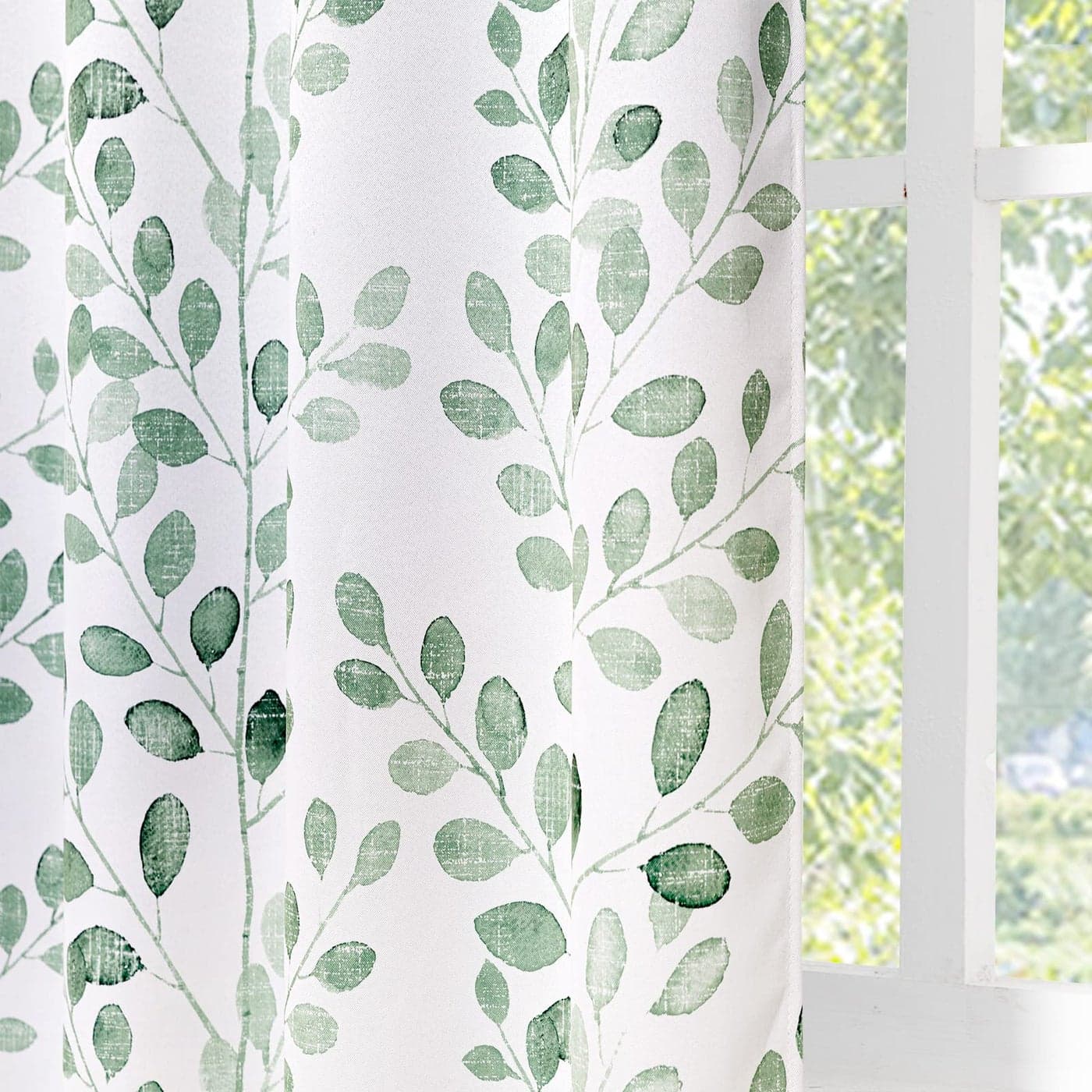 MYSKY HOME Curtains for Bedroom 63 inches Long Thermal Insulated Room Darkening Curtains Tree Branch Print Pattern Classic Curtains for Dining Room Home Decor Grommet Top Drapes Sage 2 Pieces