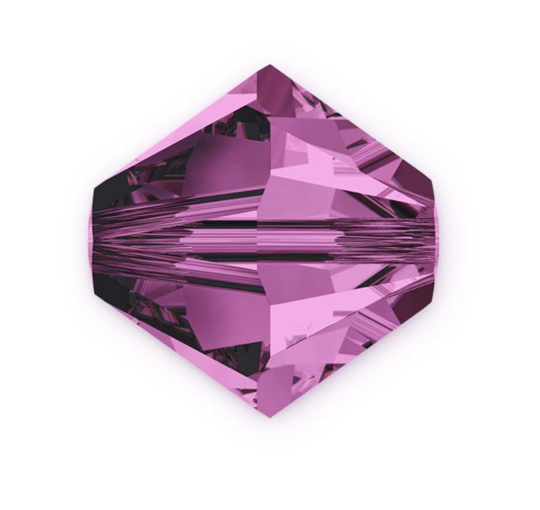 50pcs Authentic Preciosa 6mm Faceted Bicone Crystal Loose Beads Purple Amethyst Compatible with Swarovski 5301/5328 for DIY Jewelry Making Pre-B611