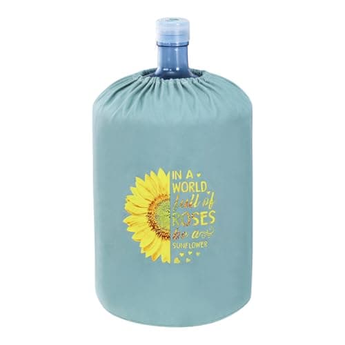 ZUYYON Water Dispenser Barrel Cover for 5 Gallon Water Bottle Stretchy Fabric Water Cooler Dust Cover Reusable 5 Gallon Water Dispenser Bucket Protective Cover (Sunflowers)