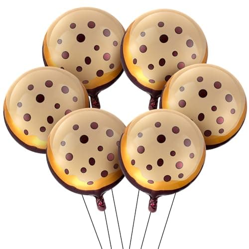 RoundFunny 12 Pcs 21 Inch Christmas Chocolate Chip Cookie Balloons Foil Party Balloons Bulk Balloons Decor for Birthday Party Baby Shower Theme Decorations Supplies