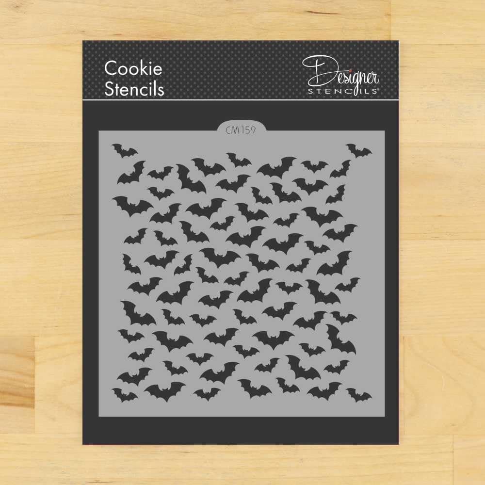 Scattered Bats Cookie and Craft Stencil CM159 by Designer Stencils