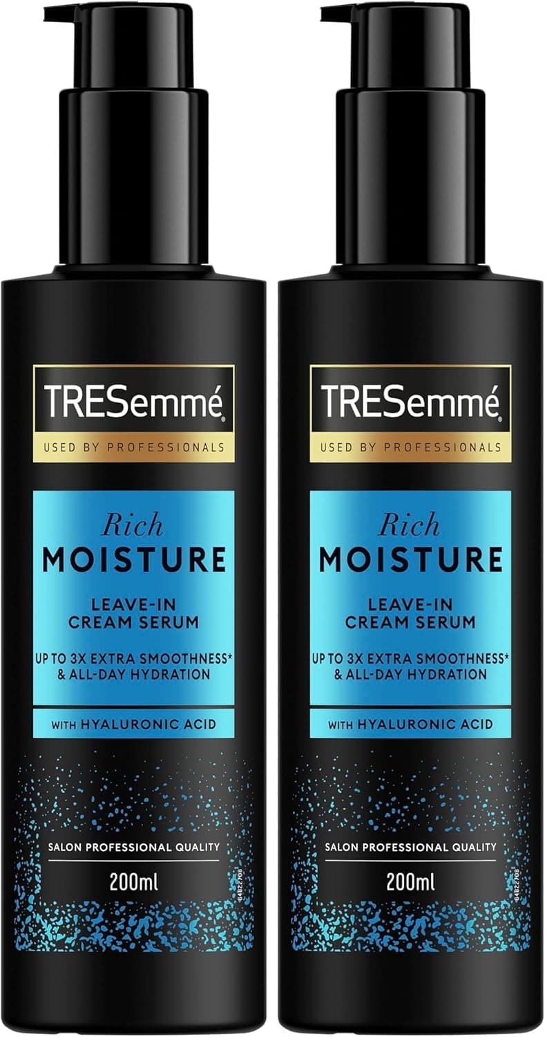 TRESemm Rich Moisture LeaveIn Cream Hair Serum hair treatment with Hyaluronic Acid for up to 3x extra smoothness allday hydration 200 ml Pack of 2