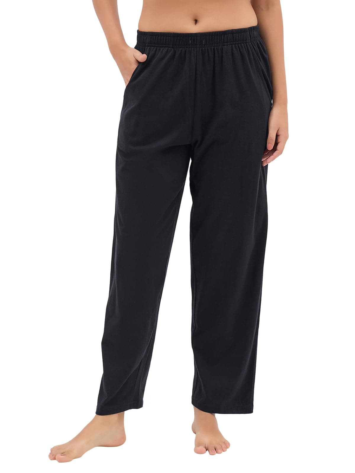 Clovia Women's Cotton Rich Pyjama (LB0173P13_Black_M)