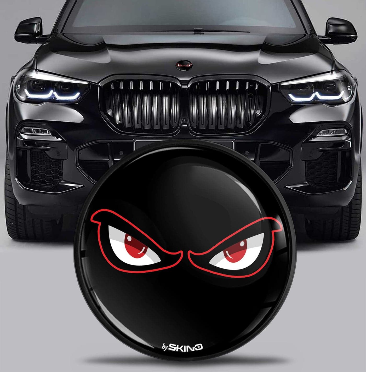 SkinoEu Front Hood Trunk Tuning Badge 82mm Compatible with BMW Emblem 51767288752 Black Eyes EX 9