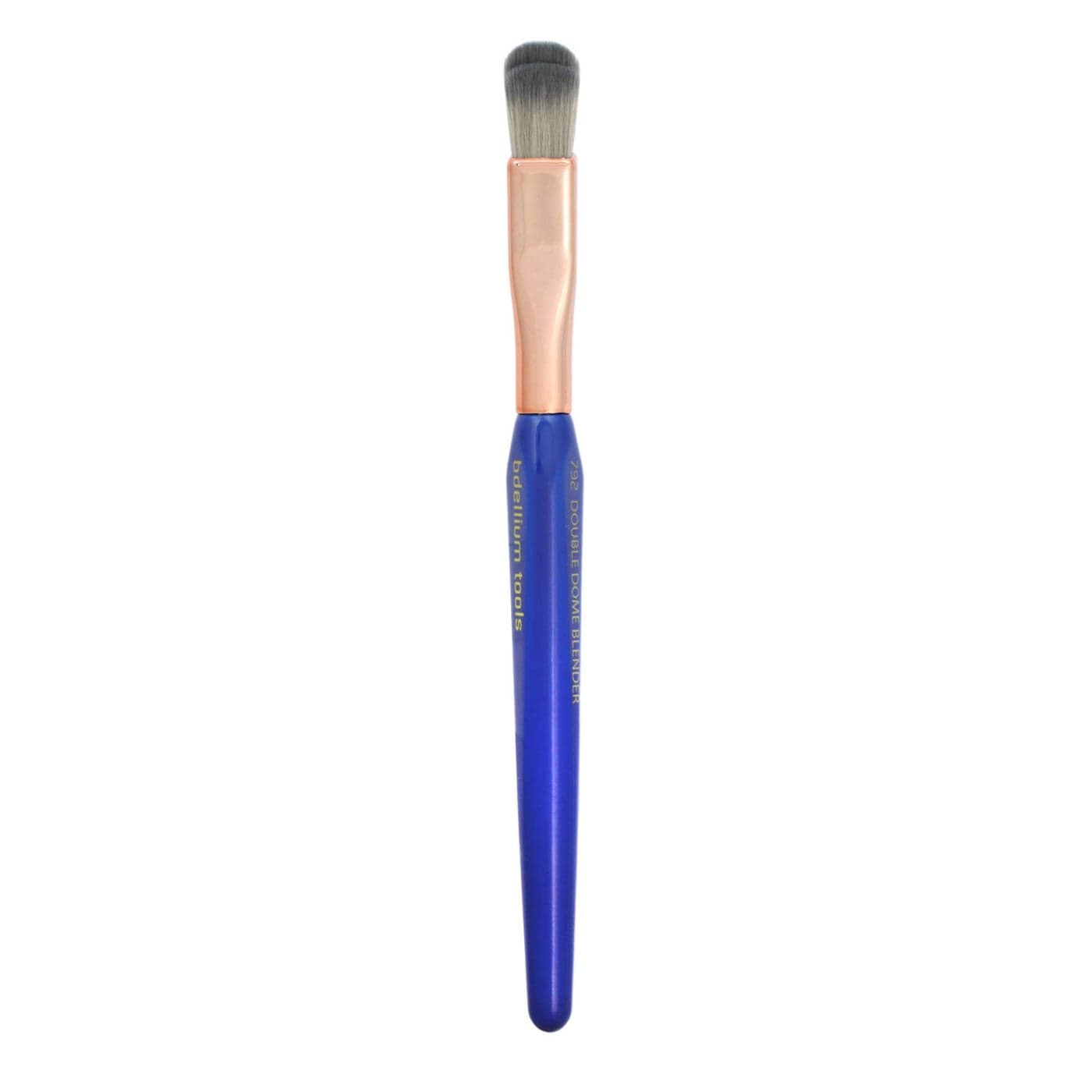 Bdellium Tools Professional Makeup Brush Golden Triangle 792 Eye Double Dome Blender With All Vegan and Soft Synthetic Fibers For Effortless Application and Blending Blue 1pc