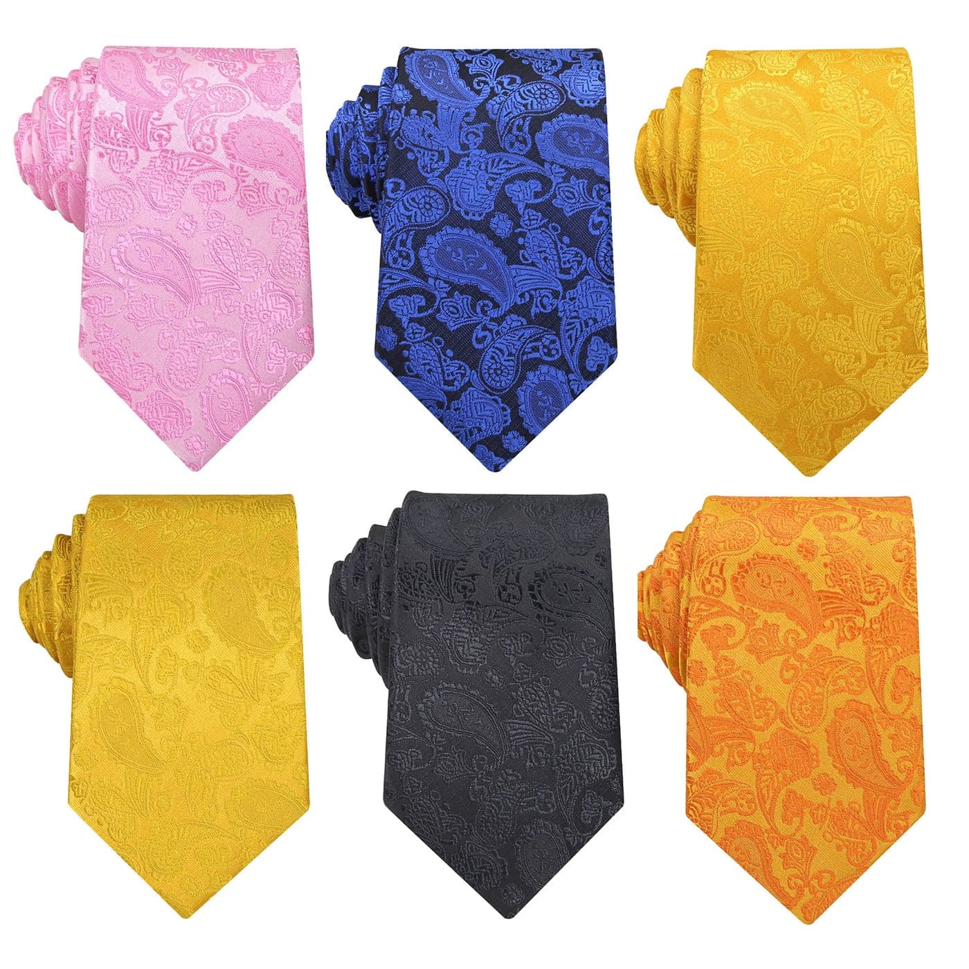 WeiShang Lot 6 PCS Classic Mens Silk Tie Necktie Woven JACQUARD Neck Ties