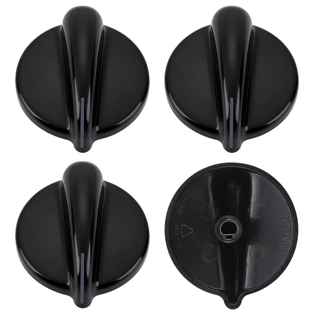 4Pcs WB03T10236 Burner Control Knob Gas Cooktop Knobs Black for GE RangeCooktopStove Not Universal