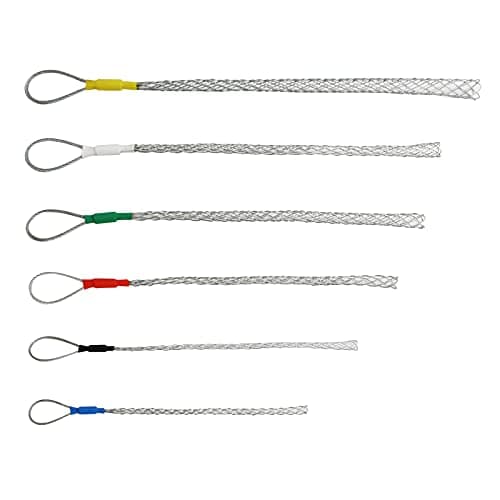VGongTech Cable Pulling Grip Sock Kit Galvanizing Steel Antislip Pipe Cable Wire Pulling Grips Lassos Set Flexible Eye Mesh Rope Set
