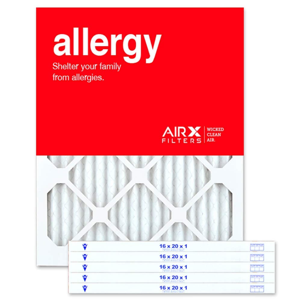 AIRx ALLERGY 16x20x1 MERV 11 Pleated Air Filter Made in the USA Box of 6