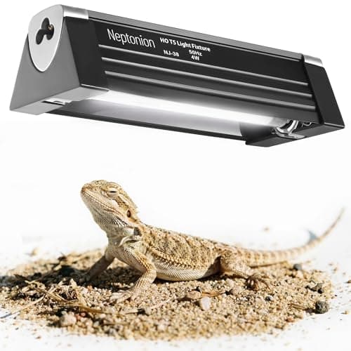 NEPTONION 4W Reptile T5 HO UVB 65 100 Light Fixture with Tube Dedicated UVB Spot Hood for Terrariums Suitable for Desert Reptiles Like Baby Bearded Dragon